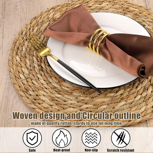 Kochorie Set of 6 Round Woven Placemats