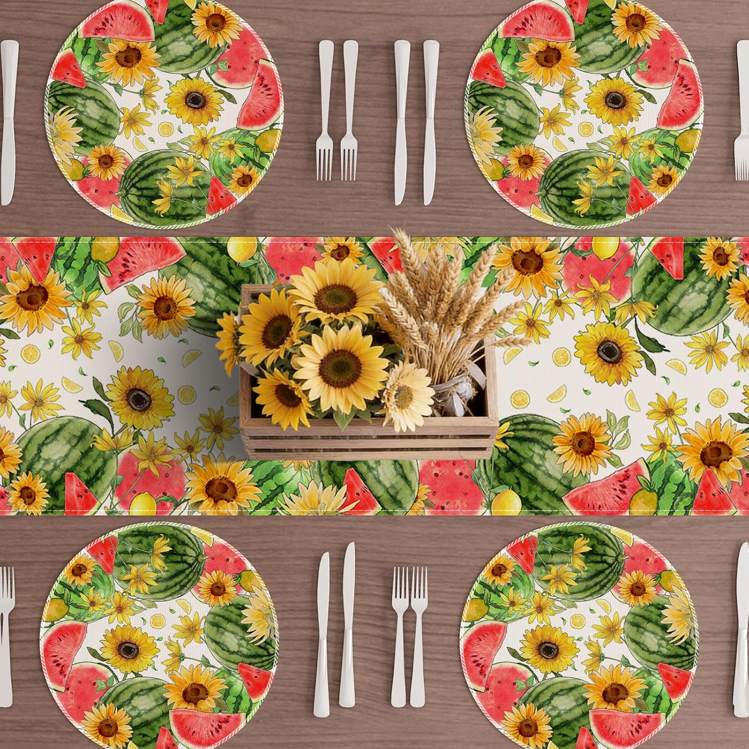 XCHI Watercolor Sunflower Watermelon Lemon Summer